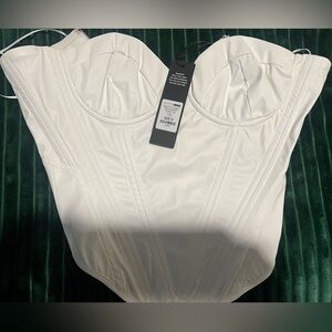 Ivory Zip-Up Corset Top